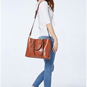 NALANCY Large Tote Handbag Purse Shoulder Bag Satchel Handbag Leather Tote Bag for women (red)