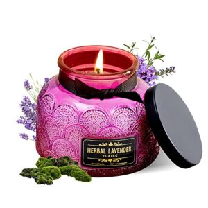 scented candle gift for women,aromatherapy candle,herbal lavender candles for home scented, naturally scented soy candles, 50 hours long burning, 7.1oz