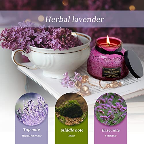 Scented Candle Gift for Women,Aromatherapy Candle,Herbal Lavender Candles for Home Scented, Naturally Scented Soy Candles, 50 Hours Long Burning, 7.1oz