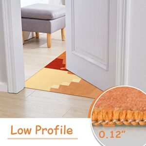 Lahome Abstract Low Pile Kids Room Area Rug - Orange Minimalist 3x5 Playroom Rug, Modern Building Soft Non-Slip Non-Shedding Mat Machine Washable Carpet for Entryway Nursery Office Living Room Bedroom