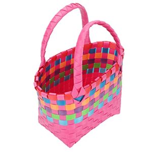 Cabilock Wicker Storage Basket Hand Woven Storage plastic shopping bag plastic baskets containers women beach bag Basket Beach Woven Baskets