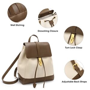 Kattee Genuine Leather Backpack Purse for Women Fashion Rucksack Ladies School Shoulder Bag Medium Size Adjustable Straps