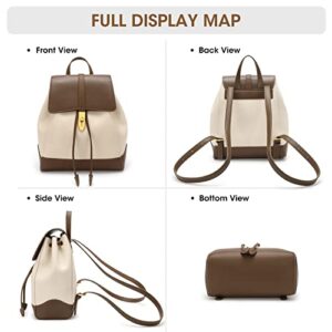 Kattee Genuine Leather Backpack Purse for Women Fashion Rucksack Ladies School Shoulder Bag Medium Size Adjustable Straps