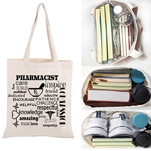 JNIAP Pharmacist Tote Bag Pharmacy Tech Gifts RX Gifts Pharmacy Student Pharmacy Technician Shoulder Bag (RX Tote Bag)