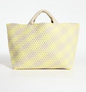 Naghedi Women's St Barths Large Plaid Tote, Straw, One Size