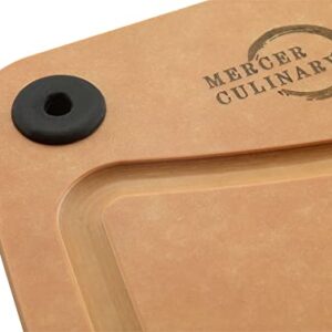 Mercer Culinary Composite Cutting Board-11.75" X 9.25",W/SIL Feet/Channel, Large, Tan