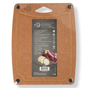 Mercer Culinary Composite Cutting Board-11.75" X 9.25",W/SIL Feet/Channel, Large, Tan