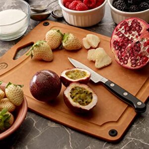 Mercer Culinary Composite Cutting Board-11.75" X 9.25",W/SIL Feet/Channel, Large, Tan