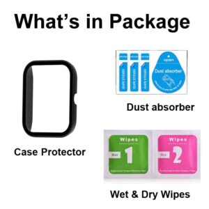 smaate Smart Watch Cases with Screen Protector for P22, Compatible with Donerton Popglory CanMixs Kalinco P22 1.4” Smartwatch, Hard PC Case with Tempered Glass, Protecting Watch Body & Screen