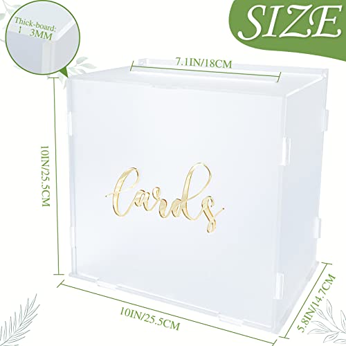 OurWarm Acrylic Wedding Card Box with String Light, Frosted Gift Card Box for Wedding Decorations for Reception, Money Box for Wedding Bridal Shower Decorations Party Reception Anniversary