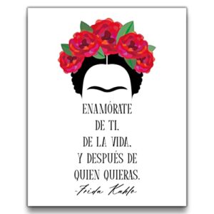 ‘Enamorate De Ti’ Frida Kahlo Quote Wall Art | Modern 8x10 UNFRAMED Print | Spanish, Bohemian, Positive, Inspirational, Typography, Motivational Home Decor