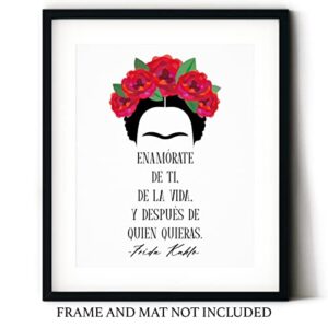 ‘Enamorate De Ti’ Frida Kahlo Quote Wall Art | Modern 8x10 UNFRAMED Print | Spanish, Bohemian, Positive, Inspirational, Typography, Motivational Home Decor