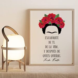 ‘Enamorate De Ti’ Frida Kahlo Quote Wall Art | Modern 8x10 UNFRAMED Print | Spanish, Bohemian, Positive, Inspirational, Typography, Motivational Home Decor