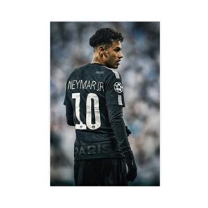 masmu neymar jr poster for walls soccer posters canvas signed wall decor unframe-style 12x18inch(30x45cm)