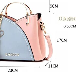 DANDON LLC Purses And Handbags For Women- Crossbody Purse, women's shoulder handbags,Tote Bag For Women,Adjustable Strap (Pink+Blue)