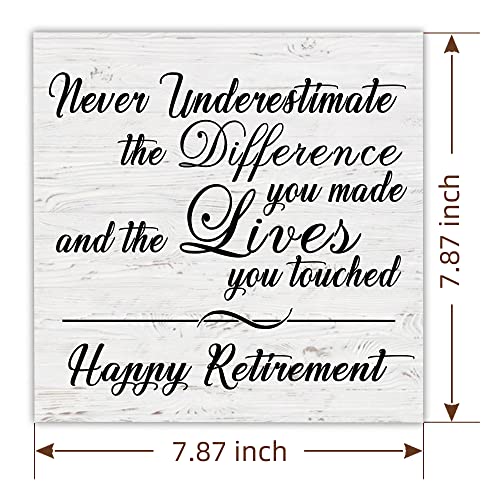 Happy Retirement Wooden Plaque, Retirement Sign for Men, Retirement Gifts for Women, Appreciation Gift For Boss, Colleague, Co-worker, Teacher, Friend, Retiring Present Idea And Stand