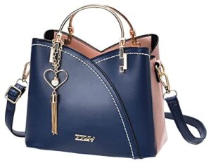 fashion purses and handbags for women pu leather crossbody bags ladies tote bags shoulder bag handbags darkblue