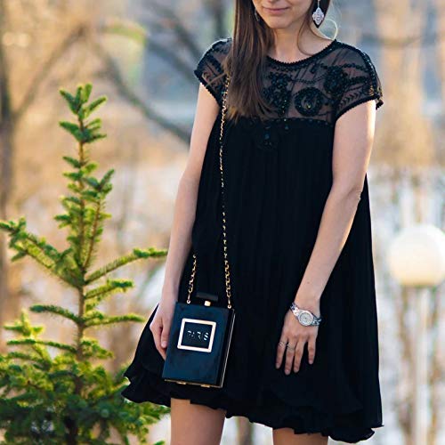 DDQYYSPP Black Paris Perfume Shape Women Acrylic Box Clutch Evening Bags Party Purses Cocktail Handbags