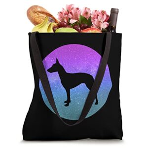 Dog Breed Manchester Terrier Dog Silhouette Space Galaxy Tote Bag