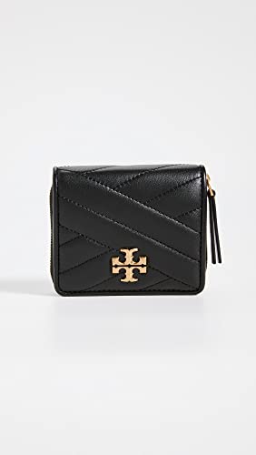 Tory Burch Women's Kira Chevron Bi-Fold Wallet, Black, One Size