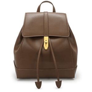 kattee genuine leather backpack purse for women fashion rucksack ladies school shoulder bag medium size adjustable straps