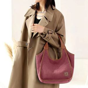 Women Casual Canvas Small Tote Purse Hobo Shoulder Bag Handbag