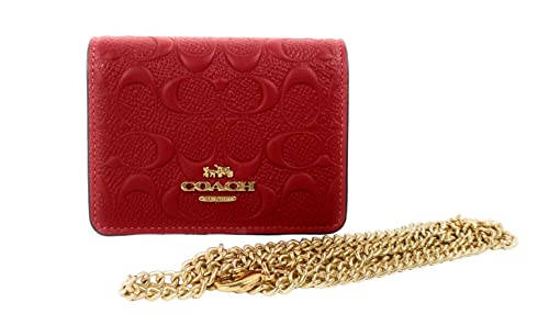 COACH Mini Wallet on a Chain Signature Leather