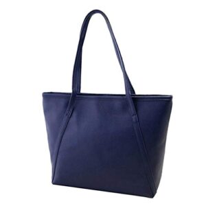 large work tote bag handbag women bags high messenger satchel shoulder solid leather tassels for (dark blue, one size)