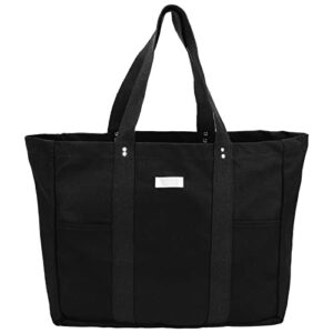 toraso large tote bag, shoulder bag top handle handbag for travel, work, school, 16″*14″*5″, black