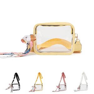 MAXWISE Clear Crossbody Bag, Stadium Approved Clear Purse Bag for Concerts Sports Event(Light Yellow)