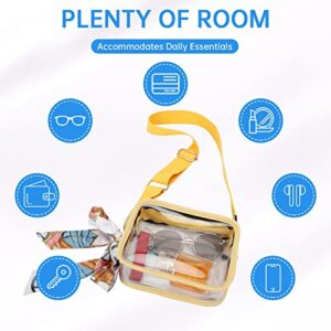 MAXWISE Clear Crossbody Bag, Stadium Approved Clear Purse Bag for Concerts Sports Event(Light Yellow)