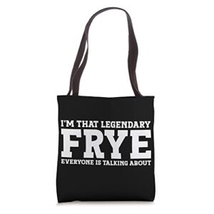 frye surname funny team family last name frye tote bag