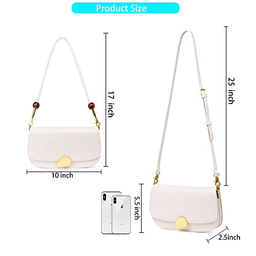 E&E&E Shoulder Bags for Women PU Retro Bag Tote Handbag Hobo Handbag Fashionable for Women with 2 Removable Strap Mini Flap Crossbody Bag Purse