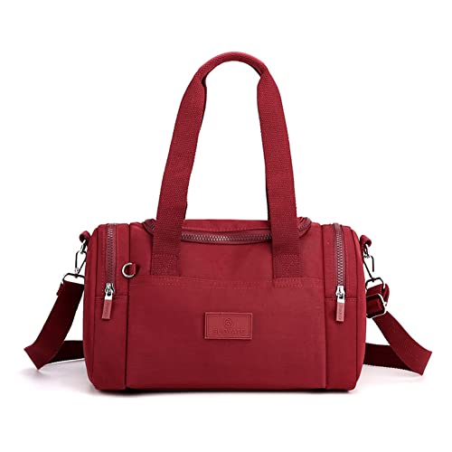 Women's Crossbody Satchel Bag Canvas Tote Bag Small Satchel Bag Round Nylon Purse Shoulder Bag Hobo Bag Chic