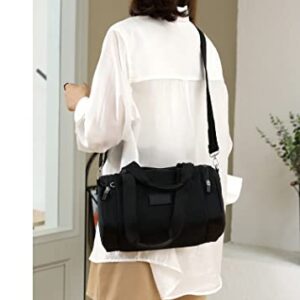 Women's Crossbody Satchel Bag Canvas Tote Bag Small Satchel Bag Round Nylon Purse Shoulder Bag Hobo Bag Chic