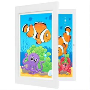 paie 2023 new kids art frames, front opening, changeable picture display, kids artwork frames changeable for a4 art-work 8.3×11.8 in, children art projects, home, portfolio storage 3d picture display
