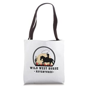 wild west horse adventures tote bag