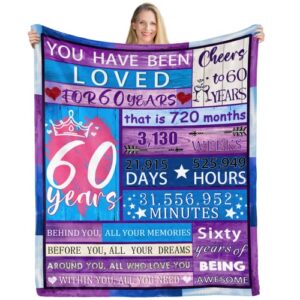 dulnyei 60th birthday gifts for women blanket 60th birthday gift ideas 60year old gifts for women funny 60th gifts for women turning 60 birthday gift for wife,sister,daughter,friend,blanket 60x50in