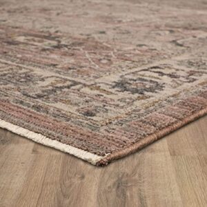 Mohawk Home Hertford Traditional Ornamental Beige 7' 10" x 10' Area Rug Perfect for Living Room, Dining Room, Office