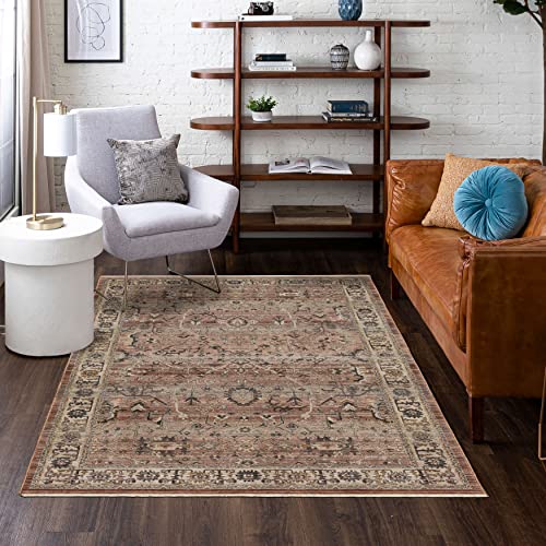 Mohawk Home Hertford Traditional Ornamental Beige 7' 10" x 10' Area Rug Perfect for Living Room, Dining Room, Office