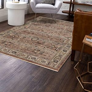 Mohawk Home Hertford Traditional Ornamental Beige 7' 10" x 10' Area Rug Perfect for Living Room, Dining Room, Office