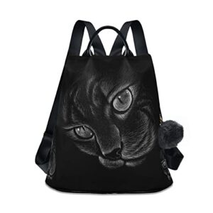 fustylead black cat backpack purse for women anti theft fashion back pack shoulder bag