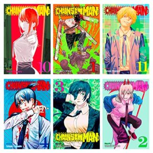chainsaw man poster – set of 6 pcs chainsaw man merch 8*12 inch frameless canvas poster anime wall art chainsaw man figure for bedroom decoration,chainsawman poster anime posters for room aesthetic