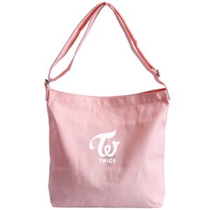 kpop twice merchandise canvas shoulder bag, hobo crossbody handbag casual tote