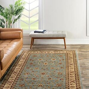 Rugs.com Aditi Collection Rug – 6' x 9' Light Blue Low Rug Perfect for Living Rooms, Large Dining Rooms, Open Floorplans