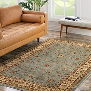 Rugs.com Aditi Collection Rug – 6' x 9' Light Blue Low Rug Perfect for Living Rooms, Large Dining Rooms, Open Floorplans