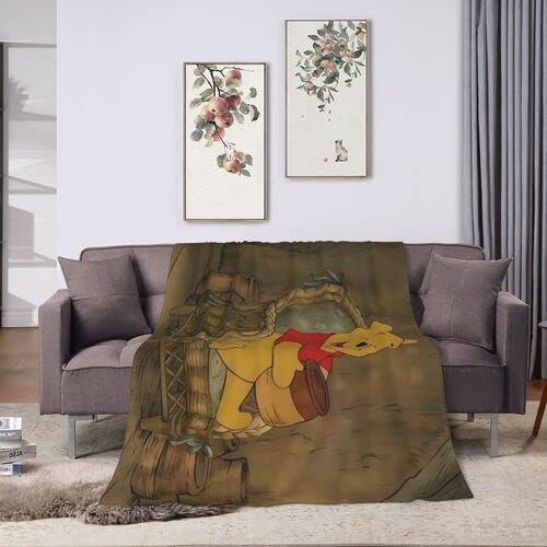 Win.nie The P.ooh Throw Blanket Decor Soft Fleece Flannel Throws Cozy Plush Fall Decor Throw Blanket for Living Room Couch Sofa Bed Adults Kids 50"X40"