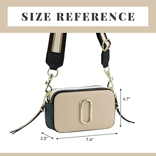 WOG2008 Crossbody Bags for Women Trendy PU Leather Small Camera Bag Purses Designer Shoulder Handbags with Wide Straps