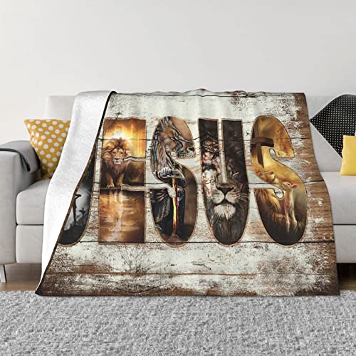 Jesus Christ Blanket Christian Religious Throw Blanket Faith Christian Inspirational Gifts for Women Men Warm Soft Plush Lightweight Fleece Flannel Blanket Winter Bedding Blanket for Kids 40"x50"