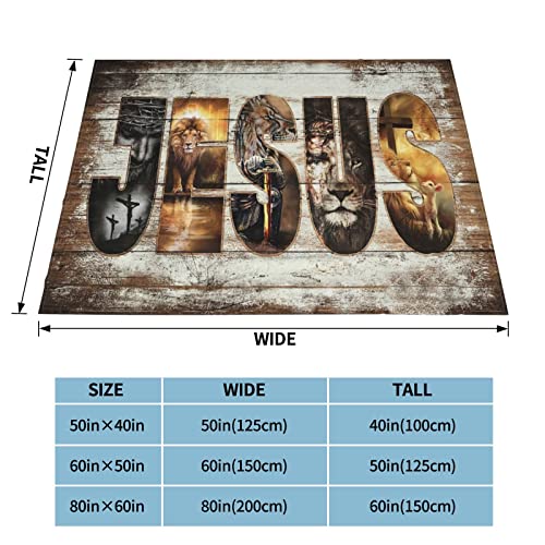 Jesus Christ Blanket Christian Religious Throw Blanket Faith Christian Inspirational Gifts for Women Men Warm Soft Plush Lightweight Fleece Flannel Blanket Winter Bedding Blanket for Kids 40"x50"